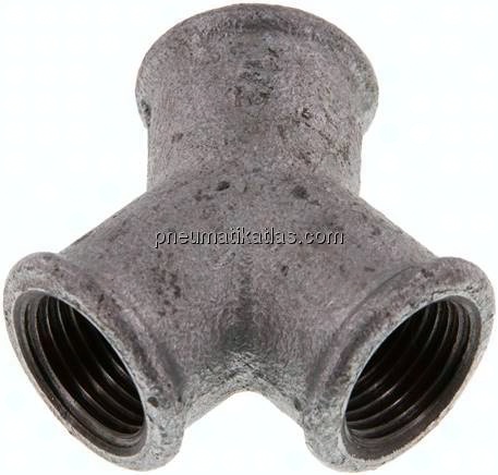 Y-Stück Rp 1/2" (IG), Temperguss verzinkt