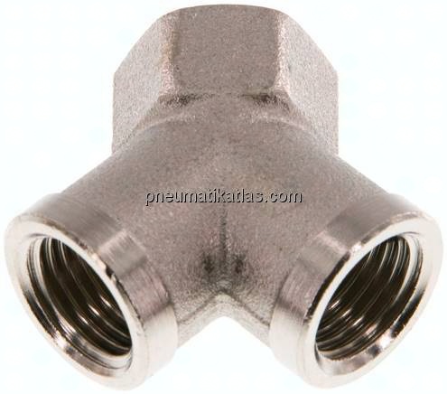 Y-Stück G 1/4" (IG), Messing vernickelt