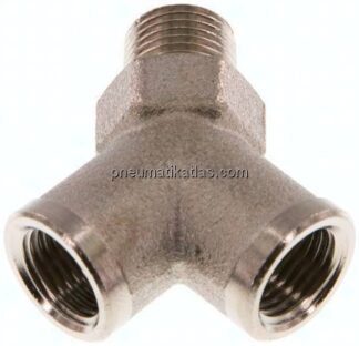 Y-Einschraubstück R 1/8" (AG)- 2 x G 1/8" (IG), Messing vernickelt