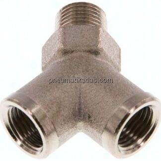 Y-Einschraubstück R 1/8" (AG)- 2 x G 1/8" (IG), Messing vernickelt