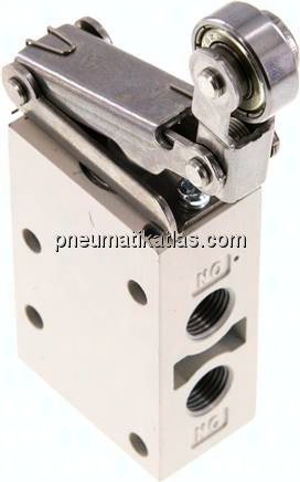 3/2-Wege Endschalter G 1/8", Leerrücklaufrolle, Rolle aus Stahl (kugelgelagert)
