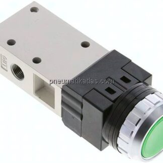 3/2-Wege Ventil G 1/8", Drucktaster grün