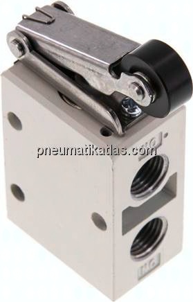 3/2-Wege Endschalter G 1/4", Rollenhebel, Rolle aus Kunststoff