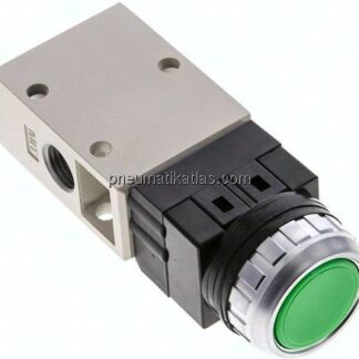 3/2-Wege Ventil G 1/4", Drucktaster grün