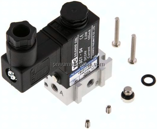 3/2-Wege Magnetventil, M 5, Federrückstellung (NC), 12 V DC