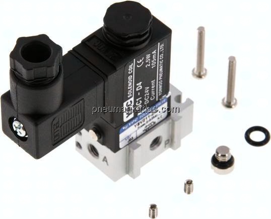 3/2-Wege Magnetventil, M 5, Federrückstellung (NC), 24 V DC