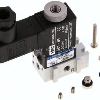 3/2-Wege Magnetventil, M 5, Federrückstellung (NO), 24 V AC