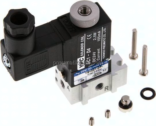 3/2-Wege Magnetventil, M 5, Federrückstellung (NO), 24 V DC