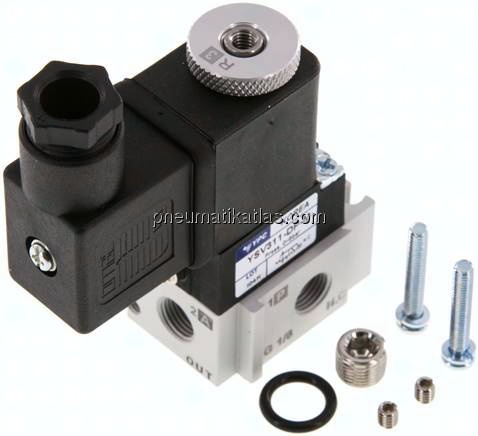 3/2-Wege Magnetventil, G 1/8", Federrückstellung (NC), 115 V AC
