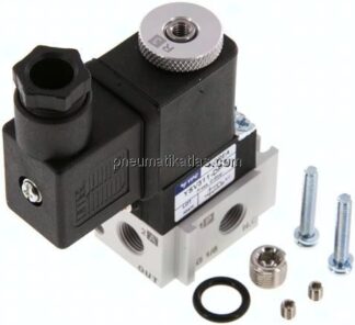 3/2-Wege Magnetventil, G 1/8", Federrückstellung (NC), 230 V AC