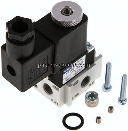 3/2-Wege Magnetventil, G 1/8", Federrückstellung (NO), 115 V AC