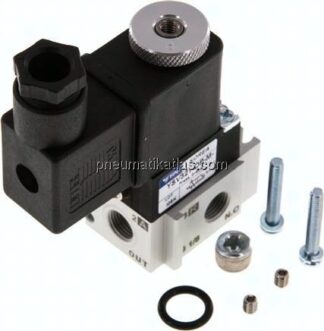 3/2-Wege Magnetventil, G 1/8", Federrückstellung (NO), 12 V DC