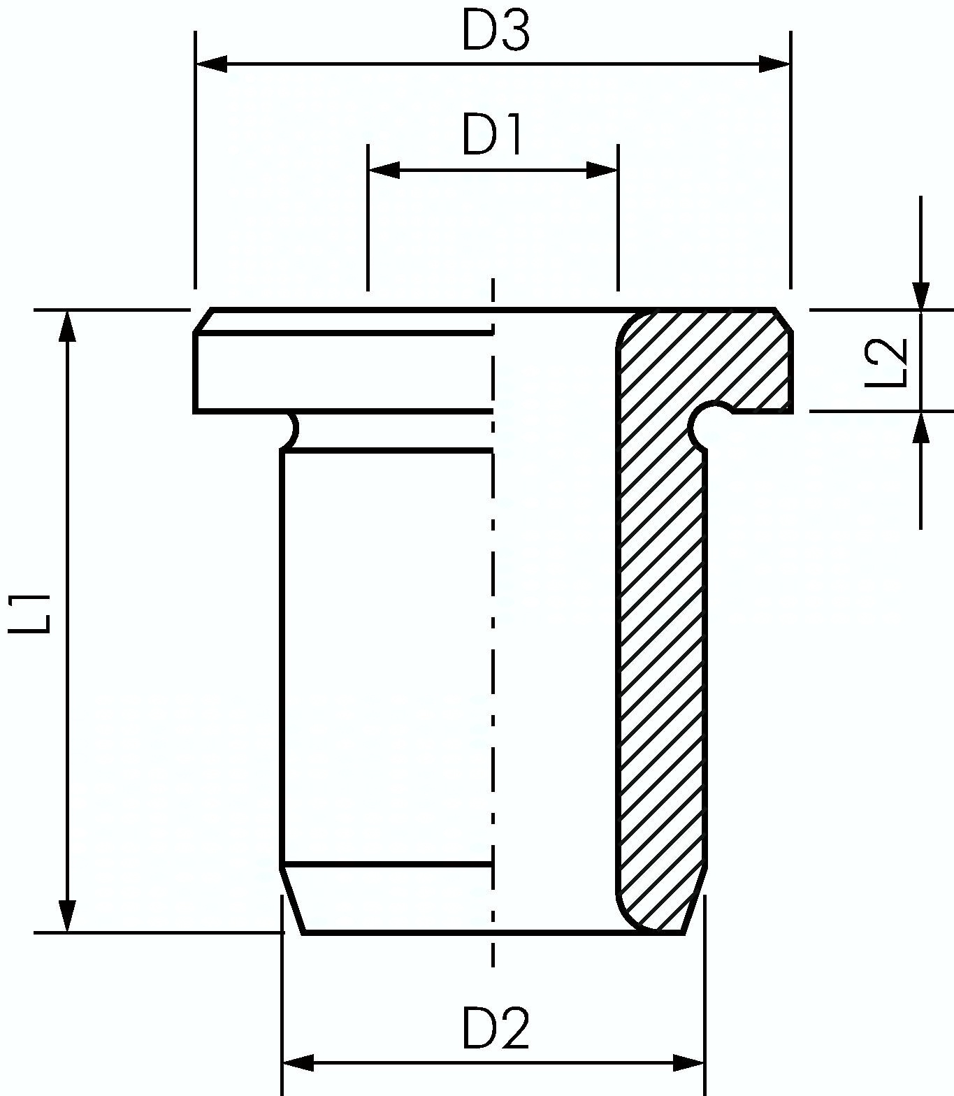 Bundbohrbuchse 1,1x9mm – DIN 172, beidseitig abgerundet (Form B) – Bild 3