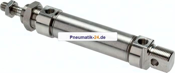 ISO 6432-Zylinder, Edelstahl, Kolben 16mm, Hub 250mm