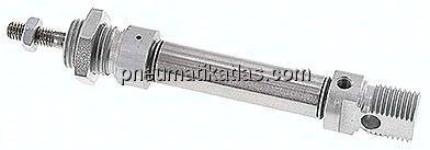 ISO 6432-Zylinder, einfachwirkend, Kolben 12mm, Hub 25mm