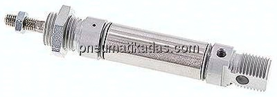 ISO 6432-Zylinder, einfachwirkend, Kolben 16mm, Hub 15mm