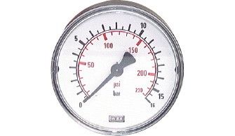 Manometer, waagerecht (auch für Vakuum)