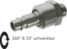 Kupplungsstecker mit Außengewinde & Drehgelenk|NW 7,2