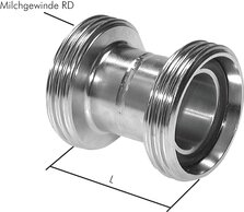Doppelnippel mit Rundgewinde (Milchgewinde)|ähnlich DIN 11851