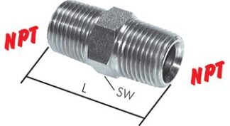 Doppelnippel mit NPT-Gewinde|bis 345 bar