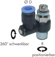 Drosselrückschlagventile (abluftregelnd), gerade Form|Standard