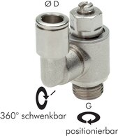 Drosselrückschlagventile (abluftregelnd / zuluftregelnd) mit Schlitzschraube, gerade Form|MSV