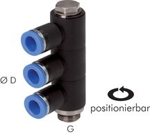 Mehrfachverteiler (3-fach), zylindrisches Gewinde|Standard