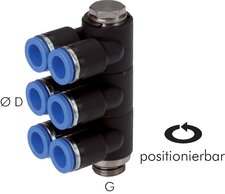 Mehrfachverteiler (6-fach), zylindrisches Gewinde|Standard