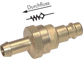 Kupplungsstecker mit Rückschlagventil & Schlauchtülle|NW 7,2
