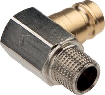 Kupplungsstecker, Außengewinde 90° ohne Ventil|DN 9 (13 mm Zapfen)