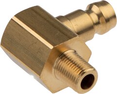 Kupplungsstecker, Außengewinde 90° ohne Ventil|DN 6 (9 mm Zapfen)