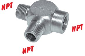 T-Stücke mit NPT-Gewinde (innen / außen / außen)|bis 275 bar