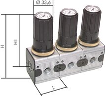 Manometerregler mit durchgehender Druckversorgung - Multifix|bis 2250 l/min**