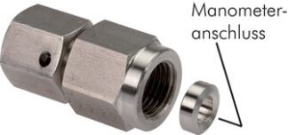 Manometerverschraubungen mit Dichtkegel (zum Aufschrauben auf eine Verschraubung)