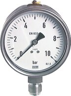 Manometer senkrecht Ø 100 mm, Edelstahl - Chemie|Klasse 1