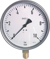Manometer senkrecht Ø 160 mm, Edelstahl / Messing - Robust|Klasse 1