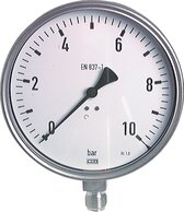 Manometer senkrecht Ø 160 mm, Edelstahl - Chemie|Klasse 1