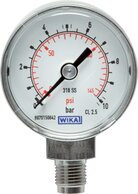 Manometer senkrecht Ø 40, 50 mm, Edelstahl|Klasse 2,5