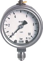 Manometer senkrecht Ø 63 mm, Edelstahl - Chemie|Klasse 1,6
