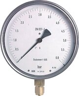 Feinmessmanometer senkrecht Ø 160 mm, Edelstahl / Messing|Klasse 0,6