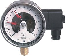 Kontaktmanometer senkrecht Ø 100, 160 mm, Edelstahl / Messing|Klasse 1,0 / 2,5
