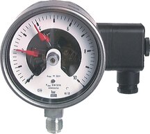 Sicherheits-Kontaktmanometer senkrecht Ø 100 mm, Edelstahl|Klasse 1
