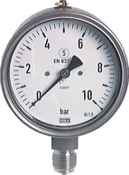Sicherheitsmanometer senkrecht Ø 100 mm, Edelstahl|Klasse 1
