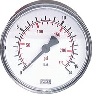 Manometer waagerecht Ø 40, 50, 63 mm|Klasse 2,5