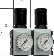 Druckregler mit durchgehender Druckversorgung - Futura-Baureihe 2 |bis 5200 l/min