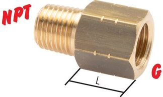 Reduziernippel mit NPT-Gewinde / G-Gewinde|bis 700 bar