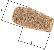 Schalldämpfer aus Sinterbronze mit gesintertem Gewinde und Schlitz