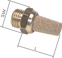 Schalldämpfer aus Sinterbronze mit Messinggewinde