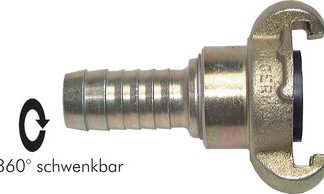 Kompressorkupplungen mit Schlauchtülle, drehbar (ähnlich DIN 3489)|42 mm