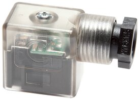 Normstecker für Magnetspulen (mit Schutzbeschaltung & LED-Anzeige)